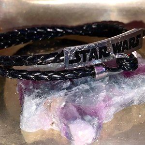 Star Wars leather bracelet with Metal hook clasp